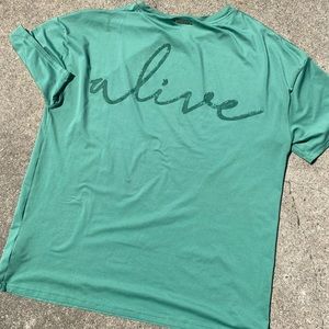 GymsharkxWhitney Simmons “Embrace your Evolution” collection shirt in palm green